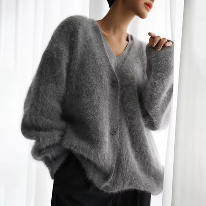 Trendix Solid Knit Cardigan Women Long Sleeve Casual V Neck Oversized Sweater Women'S Autumn High Street Fashion Knitted Coats