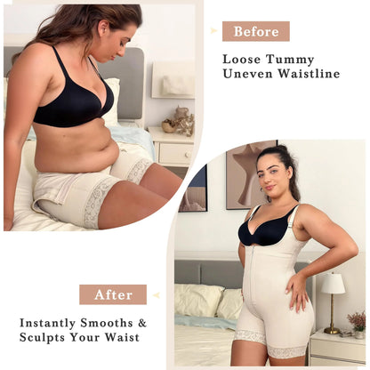 Fajas Colombianas Shapewear for Women Postpartum Tummy Control Body Shaper Butt Lifter Bodysuit